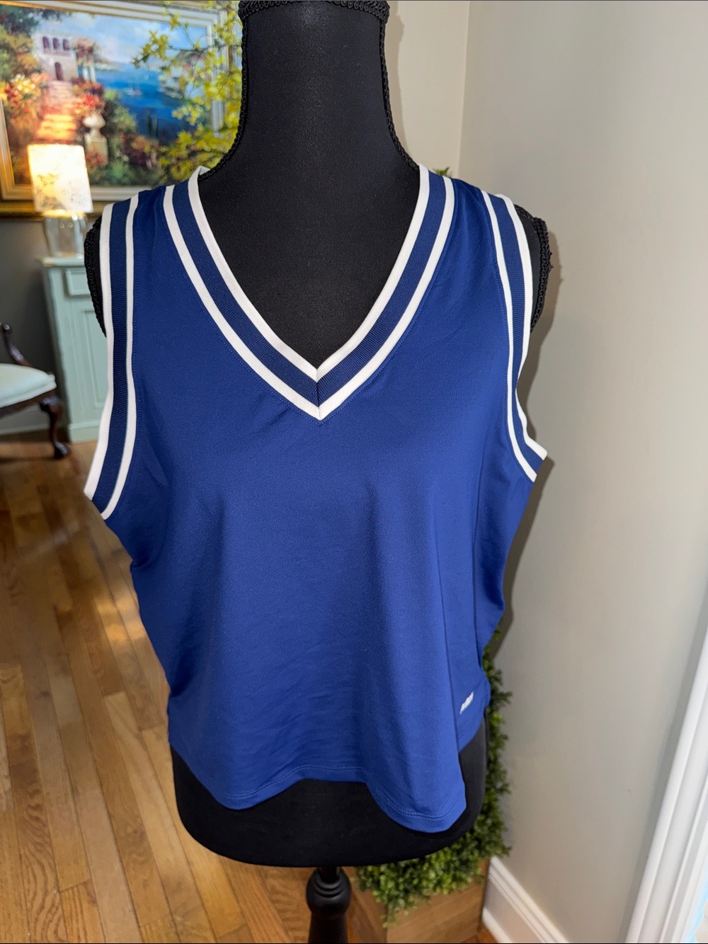 Prince Royal Blue V-Neck Tank w/White Trim - NWT